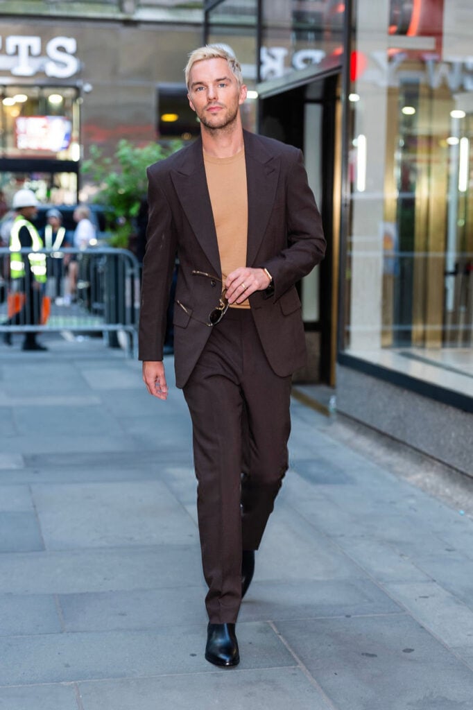 Nicholas Hoult Tom Ford brown suit 'Superman'