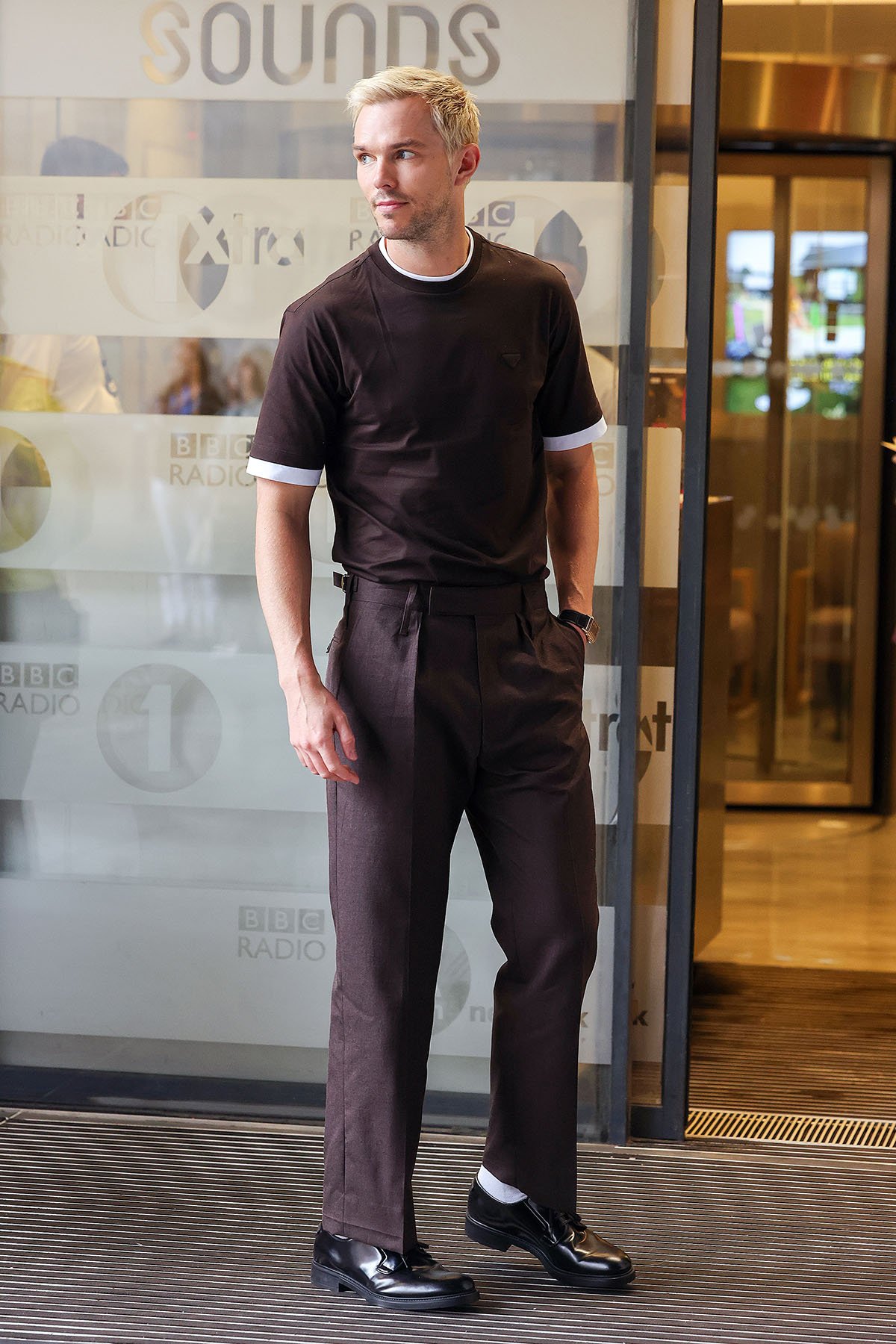 Nicholas Hoult Wore Prada To BBC Studios