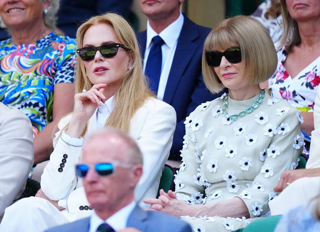 Nicole Kidman watches tennis from the Royal Box during day fourteen of the 2025 Wimbledon Championships