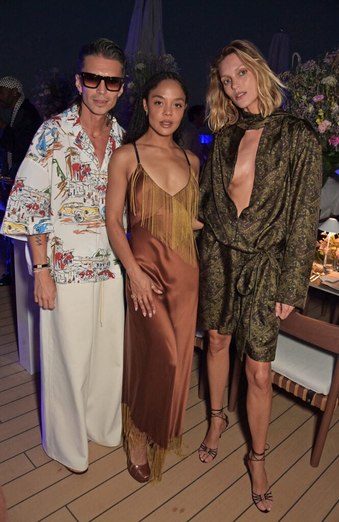 Raúl Domingo, Tessa Thompson and Anja Rubik Atten A Cocktail Reception and Dinner on Pooard Luminara, Ritz Carlton Yacht Luxury Cruise from Rome to Malta