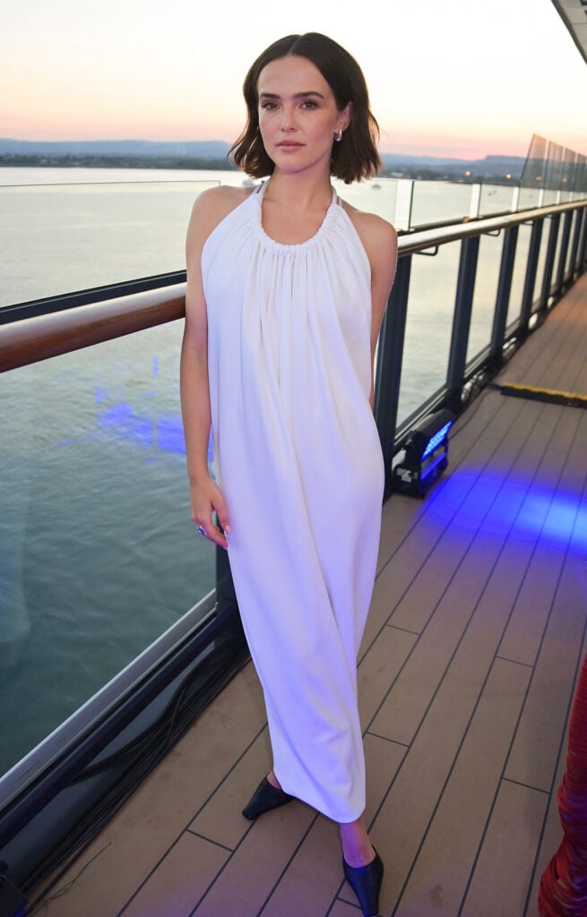 Zoey Deutch Attends a Cocktail Reception and Dinner Onboard Luminara, Ritz Carlton Yacht Luxury Cruise from Rome To Malta,