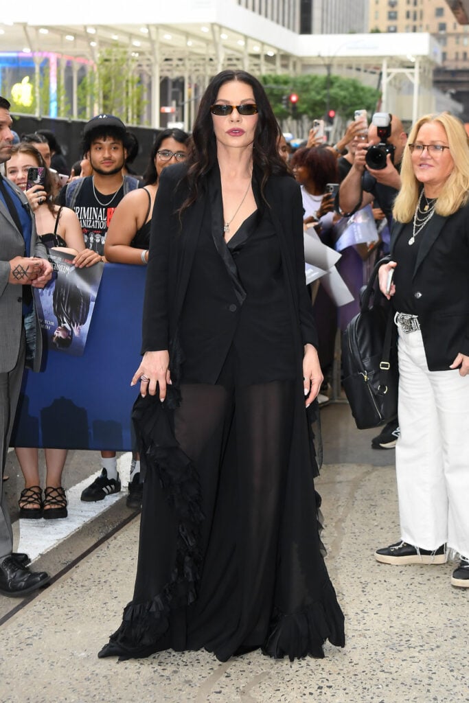 Catherine Zeta-Jones Wore Alberta Ferretti To The 'Wednesday' Season 2 New York Premiere 