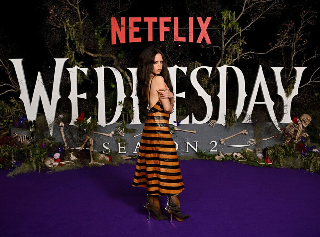 Jenna Ortega Wore Fendi To The 'Wednesday' Season 2, Part 2 Island Fan Event, Fendi Fall 2025, Jenna Ortega, Wednesday Season 2, Fendi, Cockatoo Island, Nevermore Academy, Christian Louboutin, celebrity fashion, Red Carpet Fashion,