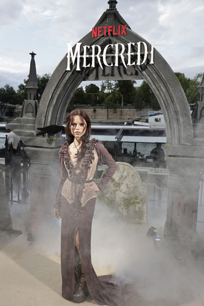 Jenna Ortega Wore Andreas Kronthaler for Vivienne Westwood To The 'Wednesday' Season 2 Paris Premiere