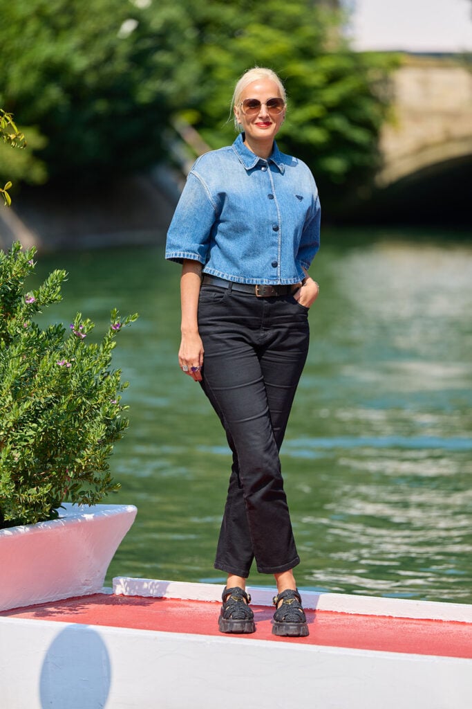 Julia DUCOURNAU
82nd Venice International Film Festival, Boat Arrivals, Prada Venice Film Festival 2025, Zhao Tao Prada look, Julia Ducournau Venice style, Sylvia Hoeks Prada gown, Prada red carpet Venice, Prada Fall 2025 dress