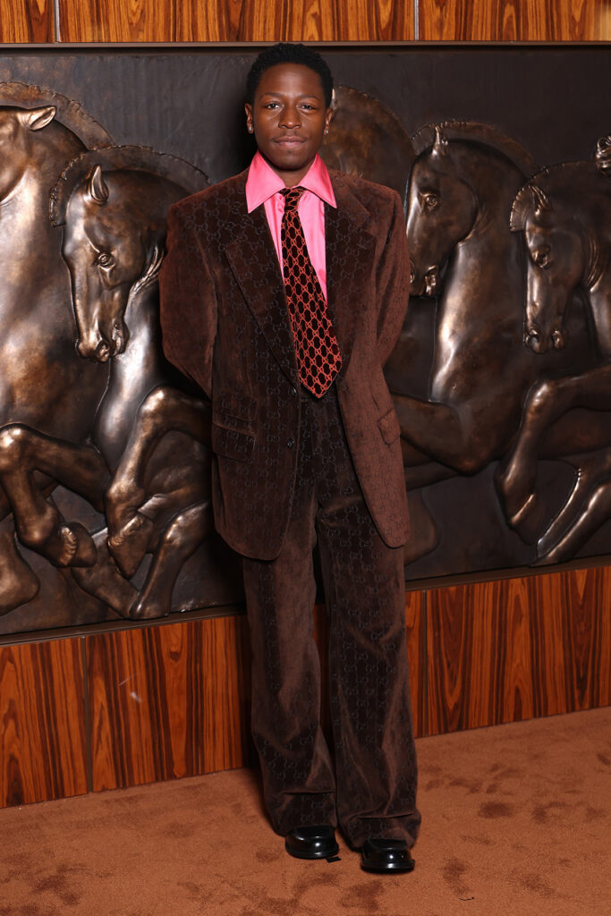 David Jonsson attends the Gucci Spring Summer 2026 photocall during the Milan Fashion Week, Gucci La Famiglia, Demna Gucci, Gucci The Tiger premiere,