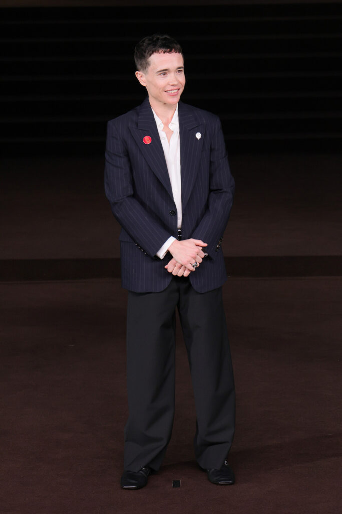  Elliot Page attends the Gucci Spring Summer 2026 red carpet during the Milan Fashion Week , Gucci La Famiglia, Demna Gucci, Gucci The Tiger premiere,
