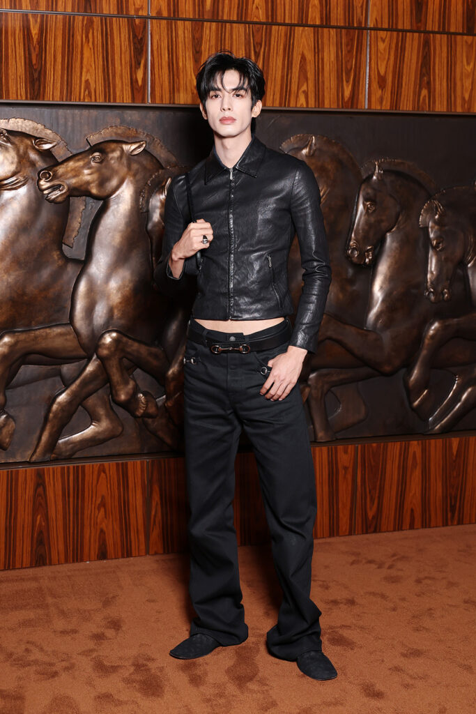 Weilong Song attends the Gucci Spring Summer 2026 photocall during the Milan Fashion Week , Gucci La Famiglia, Demna Gucci, Gucci The Tiger premiere,