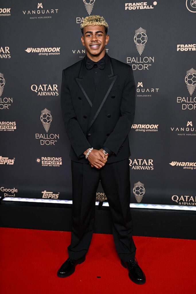 Lamine Yamal attends the 2025 Ballon D'Or ceremony Dolce & Gabbana 