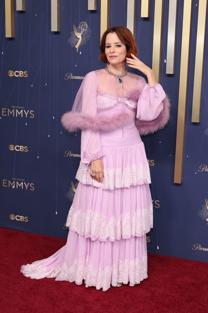 Parker Posey attends the 2025 Primetime Emmy Awards 