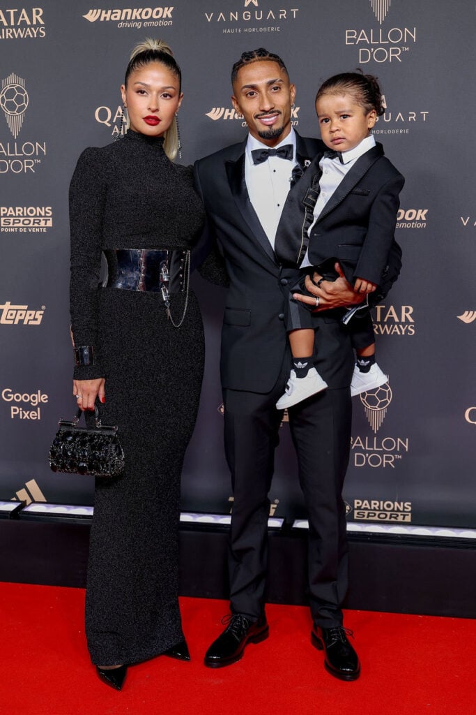 Natalia Rodrigues Belloli, Raphinha and Gael attend the 2025 Ballon D'Or ceremony 