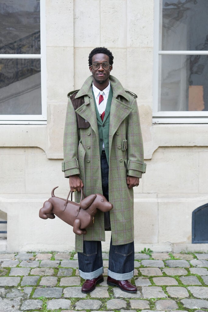 Thom Browne Spring 2026, Thom Browne front row, Rachel Zegler Thom Browne, Eiza González Thom Browne, fashion week Paris, Thom Browne street style