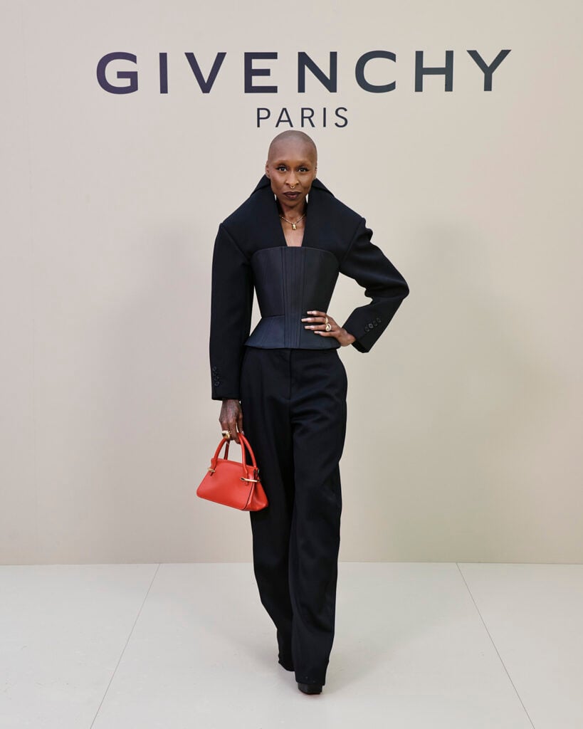Cynthia Erivo Front row at Givenchy Spring 2026 by Sarah Burton, Paris Fashion Week 2025, Givenchy front row