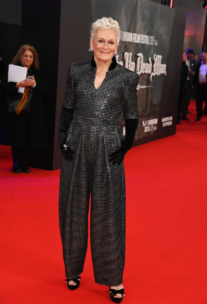 Glenn Close 'Wake Up Dead Man: A Knives Out Mystery' opening gala BFI London Film Festival Armani jumpsuit