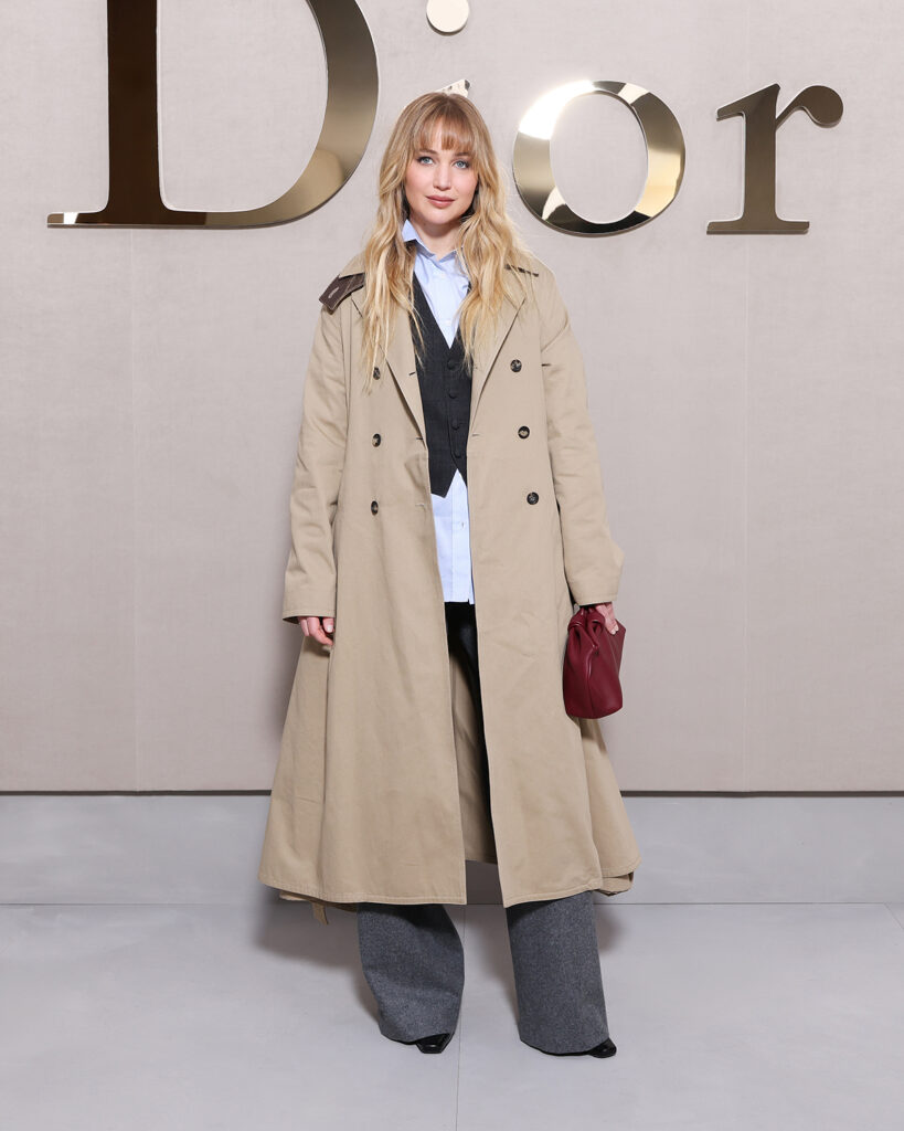 Jennifer Lawrence attends the Christian Dior Womenswear Spring/Summer 2026 show as part of Paris Fashion Week