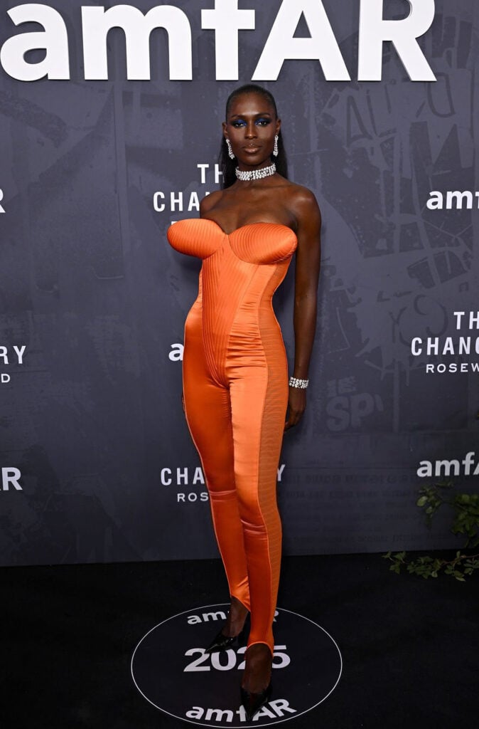 Jodie Turner-Smith Wore Jean Paul Gaultier To amfAR London Gala, Jodie Turner-Smith Jean Paul Gaultier Spring 2026, Jodie Turner-Smith amfAR Gala London, Jodie Turner-Smith red carpet, Jodie Turner-Smith Grace Jones, Duran Lantink Jean Paul Gaultier, amfAR London Gala 2025 red carpet,
