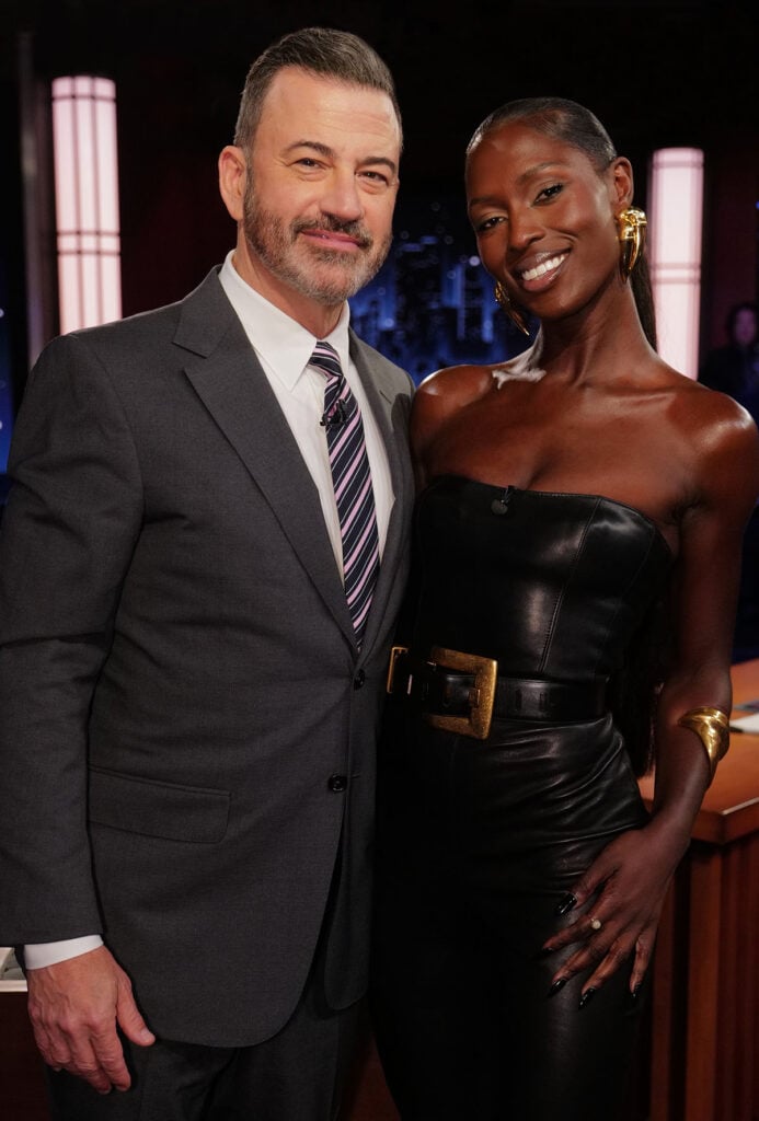 Jodie Turner-Smith Wore Balmain On Jimmy Kimmel Live, Jodie Turner-Smith, Balmain Fall 2025, Tron Ares, Jimmy Kimmel Live, Law Roach, Grace Jones inspiration, Jodie Turner-Smith style
