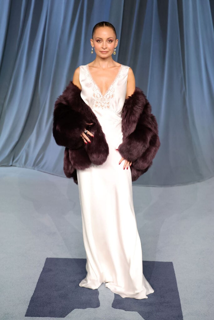 Nicole Richie, Chloé, Chemena Kamali, Academy Museum Gala 2025, Chloé lace gown, Nicole Richie Chloé, fur stole, Chloé red carpet, Nicole Richie Academy Museum Gala, Academy Museum Gala red carpet,