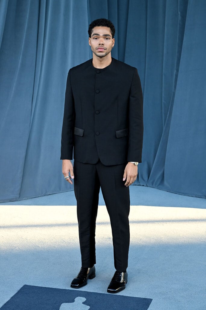 Academy Museum Gala menswear, Nicholas Duvernay Prada, Nicholas Duvernay Academy Museum Gala 2025, Prada black mohair tuxedo, Prada menswear look 2025, minimalist Prada suit, Academy Museum Gala red carpet, Academy Museum Gala best dressed