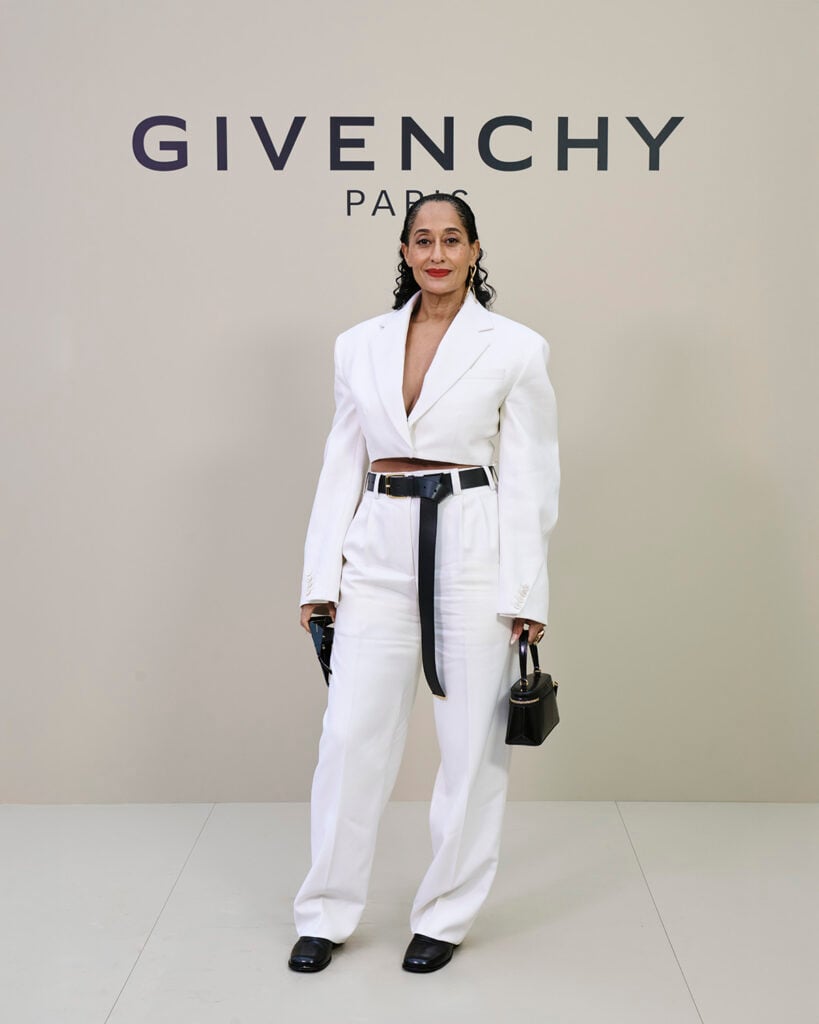 
Tracee Ellis Ross Front row at Givenchy Spring 2026 by Sarah Burton, Paris Fashion Week 2025, Givenchy front row
