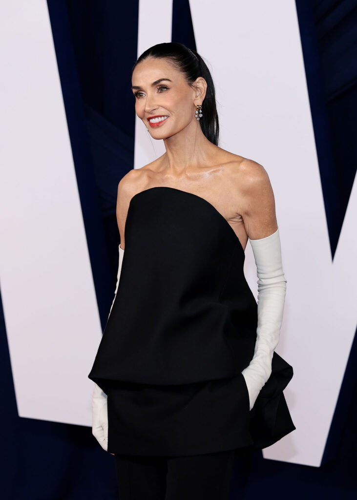 Demi Moore, Balenciaga Spring 2026, Glamour Women of the Year red carpet, celebrity style 2025, opera gloves, Demi Moore ponytail