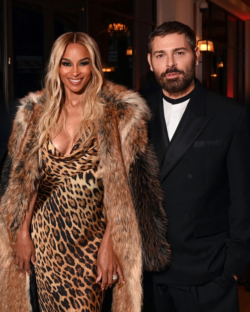 Ciara Wore Roberto Cavalli amfAR Las Vegas 2025, Ciara amfAR Las Vegas 2025 red carpet, Ciara Roberto Cavalli Fall 2025, Roberto Cavalli Fausto Puglisi, Ciara jaguar print dress, Ciara faux-fur coat, Las Vegas Grand Prix celebrity style, amfAR Las Vegas celebrity fashion, Cavalli Fall 2025