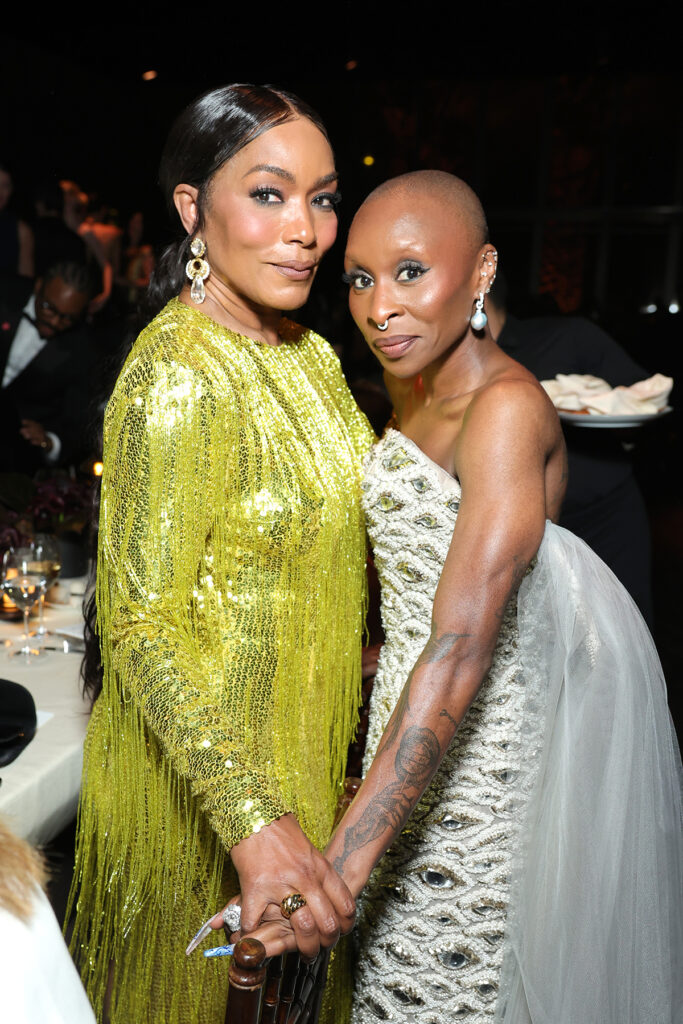 Cynthia Erivo Schiaparelli Fall 2025 Haute Couture, Cynthia Erivo LACMA Art+Film Gala red carpet, Cynthia Erivo silver gown, Schiaparelli minaudiere Pierced Mouth clutch