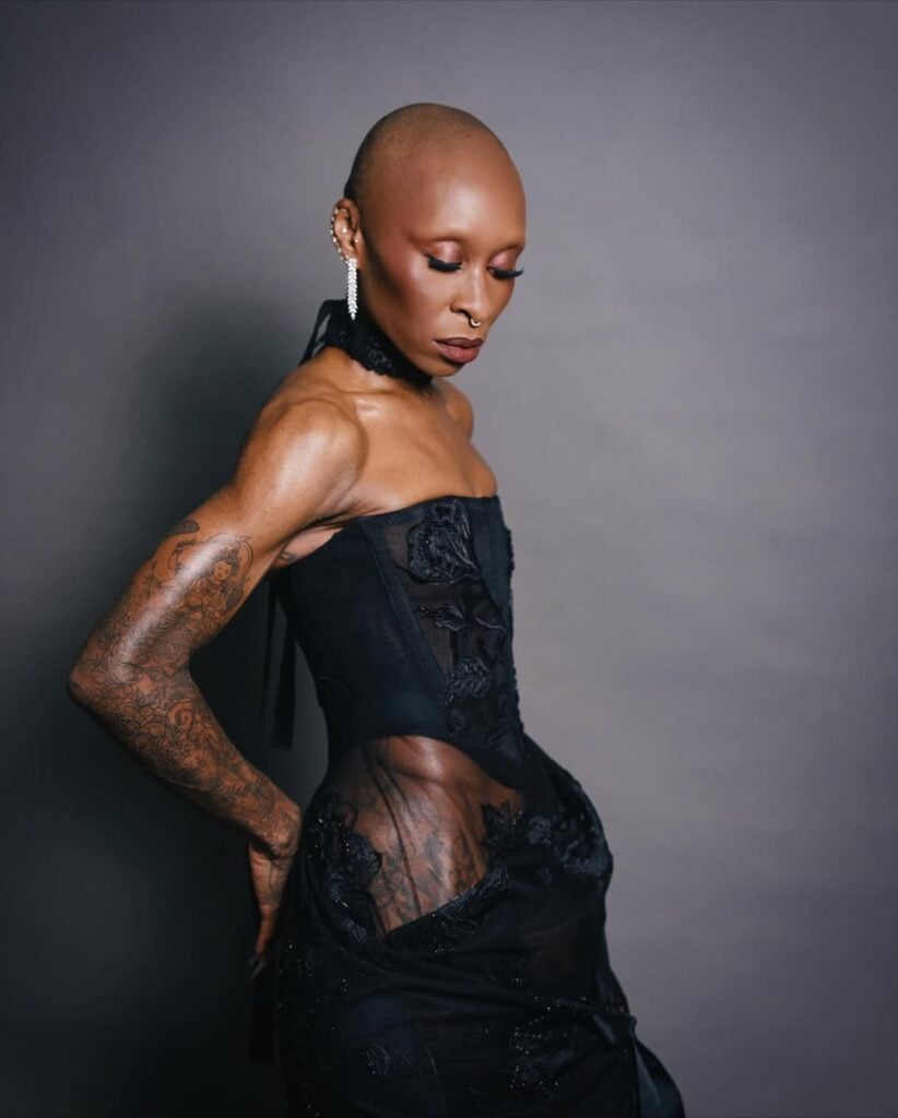 Cynthia Erivo Vivienne Westwood, Cynthia Erivo Wicked For Good Singapore premiere, Vivienne Westwood custom gown, Tiffany & Co. jewels, Wicked For Good red carpet, Ariana Grande Michelle Yeoh Cynthia Erivo Singapore, Wicked press tour fashion