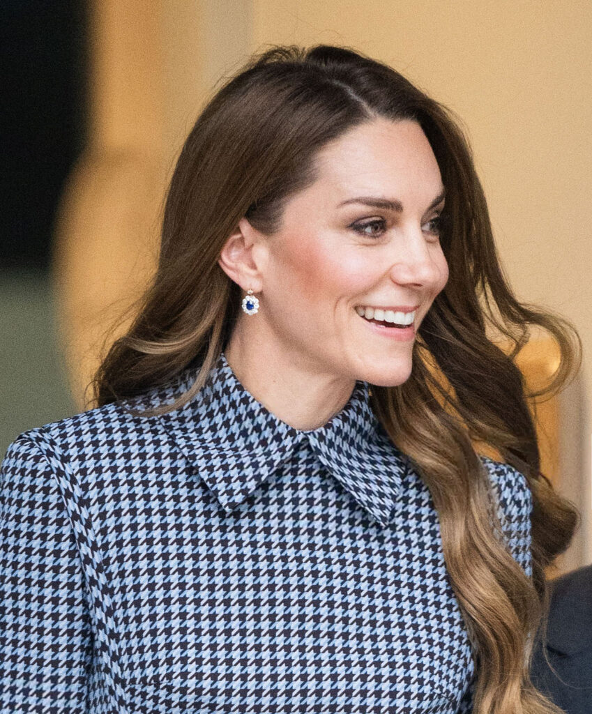 Catherine, Princess of Wales Wore Emilia Wickstead To The Anna Freud Visit, Catherine Princess of Wales, Emilia Wickstead, Emilia Wickstead houndstooth dress, Anna Freud visit, London engagement, BOSS embossed leather pumps, royal style, Princess of Wales fashion, What Kate Wore, Kate Middleton Style,