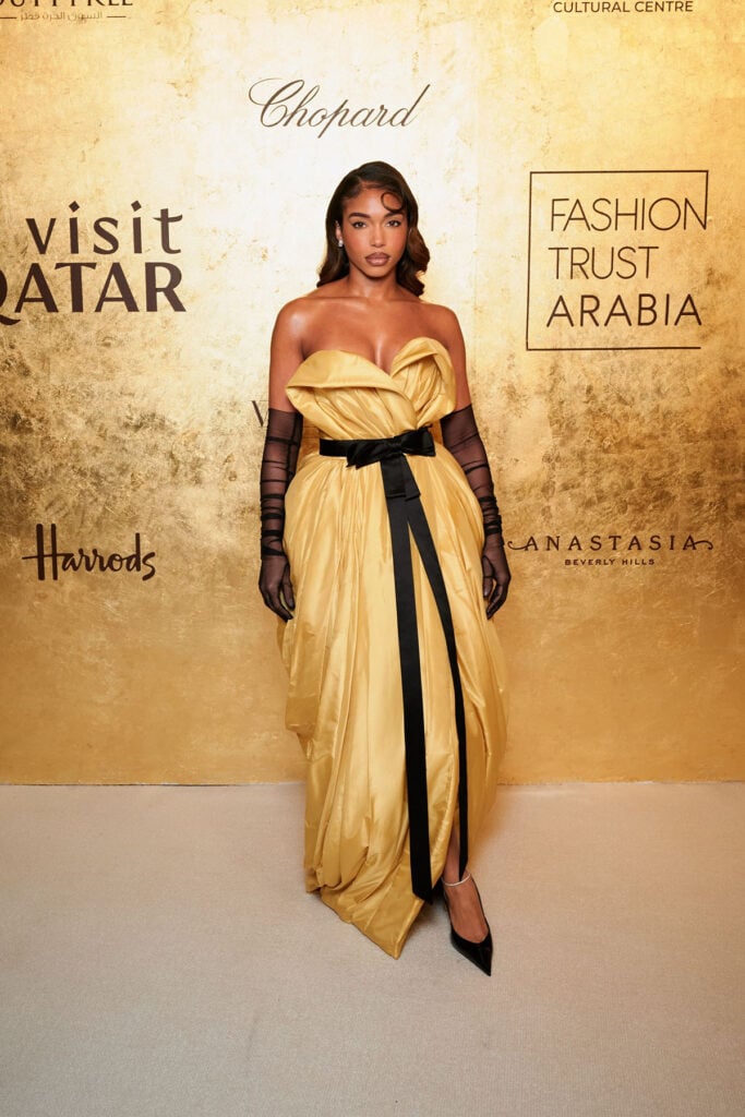 Lori Harvey Fashion Trust Arabia 2025 Awards red carpet, Lori Harvey Zuhair Murad Spring 2025 Couture, Lori Harvey yellow gown, Zuhair Murad Couture 2025, Fashion Trust Arabia 2025 celebrity looks