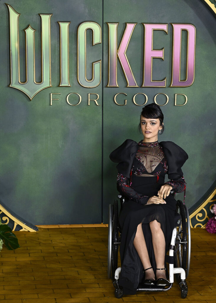 Marissa Bode, Wicked: For Good London premiere, Bibhu Mohapatra Fall 2025, floral gown red carpet, Wicked: For Good cast