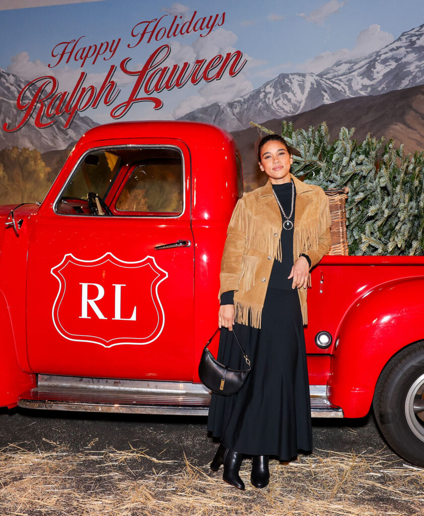 Ralph Lauren Holiday Experience, Ralph Lauren Holiday Experience Los Angeles, Ralph Lauren red carpet, Kate Hudson Ralph Lauren, Phoebe Dynevor Ralph Lauren, holiday fashion event LA, Ralph Lauren holiday style, celebrity festive dressing