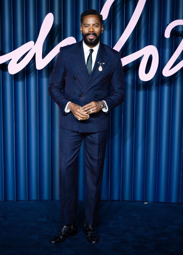 Colman Domingo attends The Fashion Awards 2025. Colman Domingo, Burberry suit, Burberry navy pinstripe suit, British tailoring red carpet, London menswear style, The Fashion Awards 2025 menswear, The Fashion Awards 2025 red carpet, celebrity tailoring 2025.