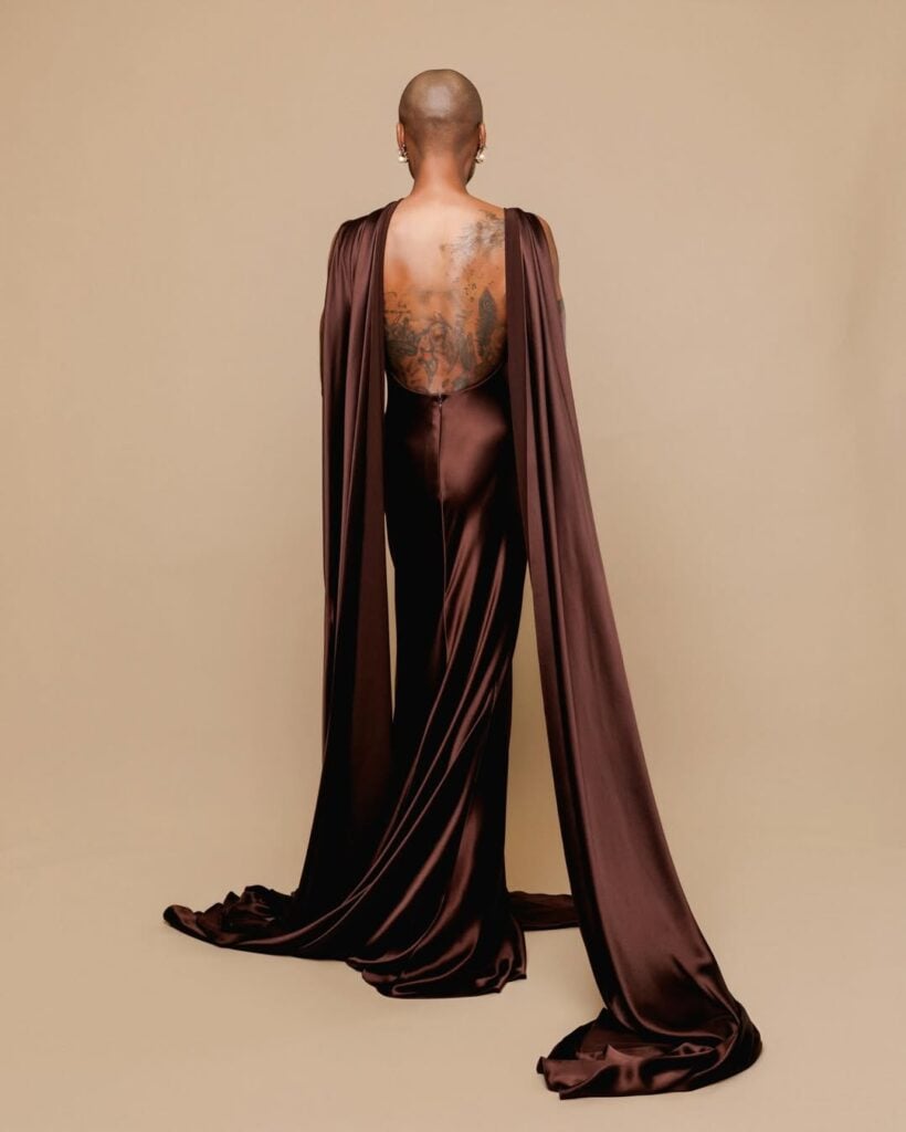 Cynthia Erivo Wore Danielle Frankel To The Santa Barbara International Film Festival, Cynthia Erivo, Cynthia Erivo Danielle Frankel, Danielle Frankel custom gown, Santa Barbara International Film Festival, SBIFF 2025, Kirk Douglas Award, Cynthia Erivo style, espresso slip dress, celebrity red carpet, Wicked Elphaba, SBIFF fashion