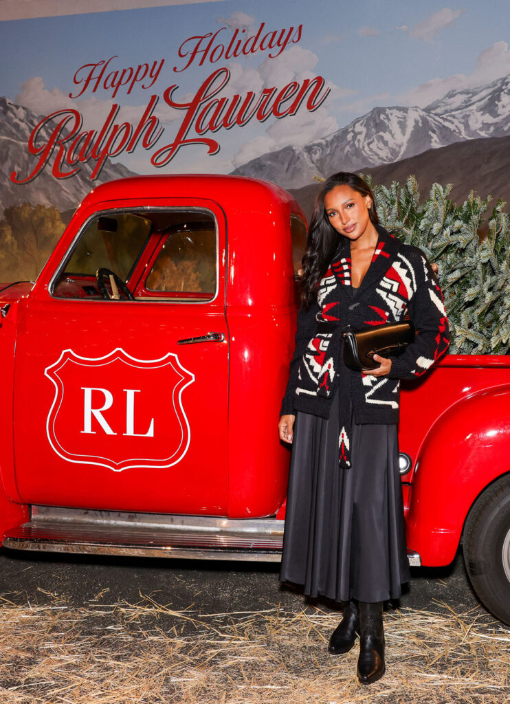 Ralph Lauren Holiday Experience, Ralph Lauren Holiday Experience Los Angeles, Ralph Lauren red carpet, Kate Hudson Ralph Lauren, Phoebe Dynevor Ralph Lauren, holiday fashion event LA, Ralph Lauren holiday style, celebrity festive dressing