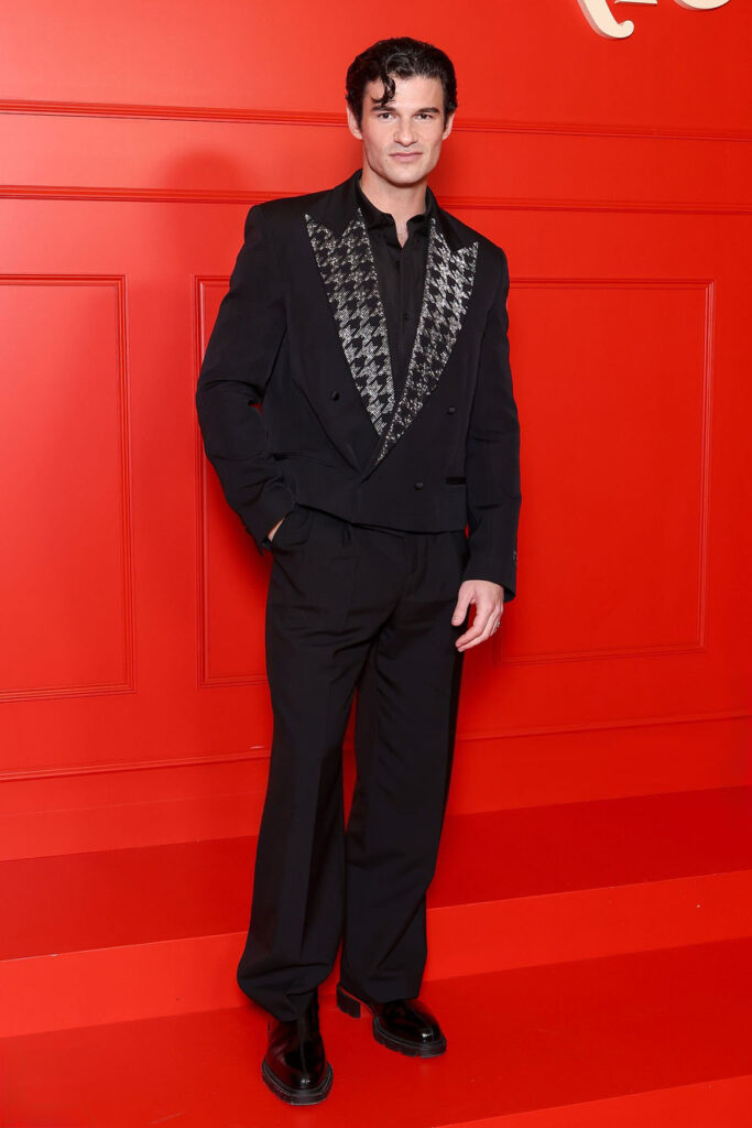 Paul Forman Balmain Resort 2026, Paul Forman Emily In Paris Season 5 premiere, Balmain Resort 2026 red carpet, Paul Forman Paris premiere suit, Emily In Paris cast red carpet