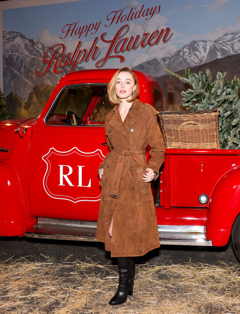 Ralph Lauren Holiday Experience, Ralph Lauren Holiday Experience Los Angeles, Ralph Lauren red carpet, Kate Hudson Ralph Lauren, Phoebe Dynevor Ralph Lauren, holiday fashion event LA, Ralph Lauren holiday style, celebrity festive dressing