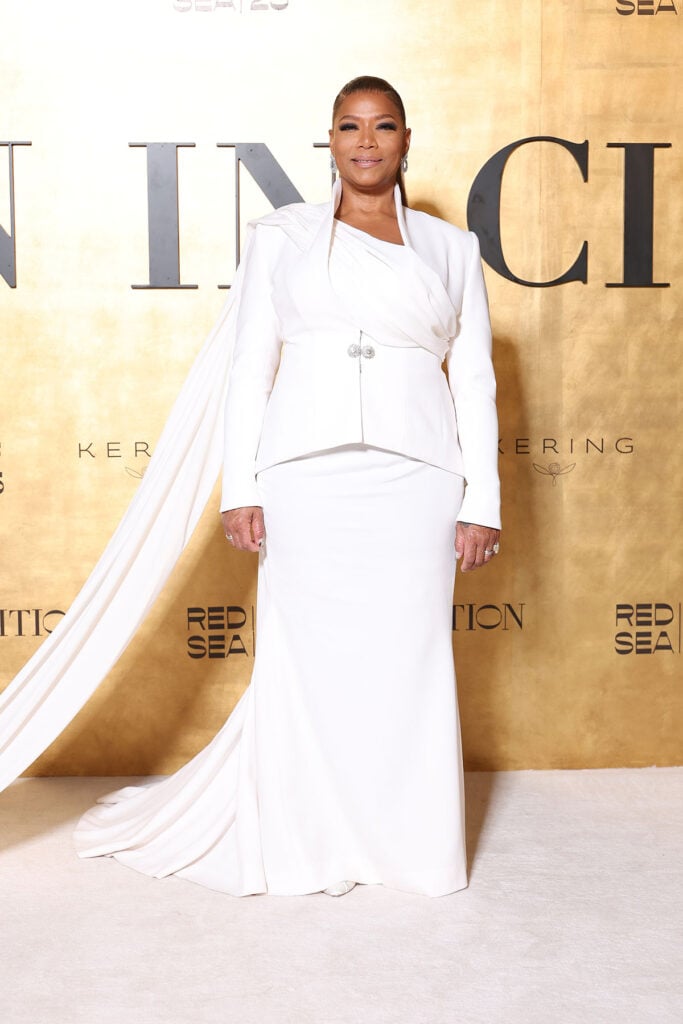 Queen Latifah, Red Sea International Film Festival Women In Cinema, white suit red carpet, Queen Latifah Jeddah, tailored suit eveningwear, Women In Cinema fashion