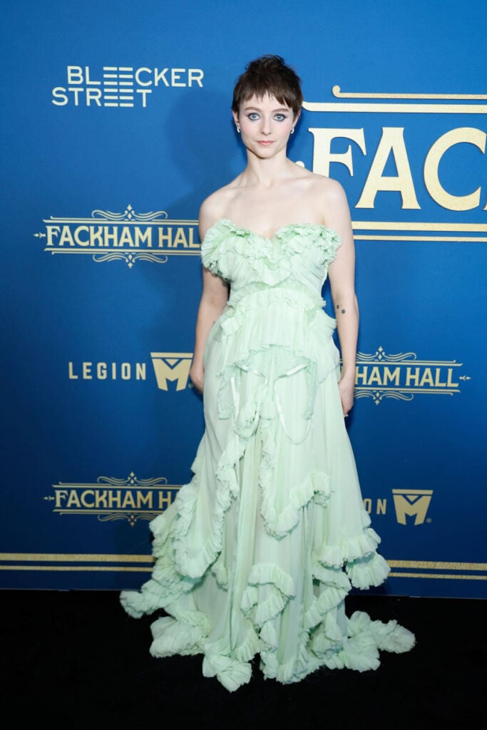 Thomasin McKenzie attends the "Fackham Hall" New York premiere