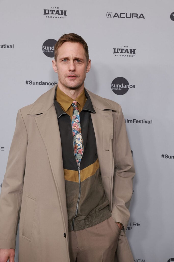 Alexander Skarsgård, Alexander Skarsgård Sundance Film Festival, The Moment Sundance premiere, Alexander Skarsgård red carpet, Sundance Film Festival menswear, 70s inspired menswear red carpet, Alexander Skarsgård style 2026