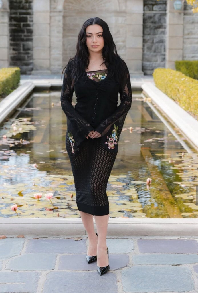 Charli XCX, Wuthering Heights photocall, Charli XCX John Galliano, John Galliano Fall 2003, Charli XCX YSL, Charli XCX fashion, celebrity photocall style