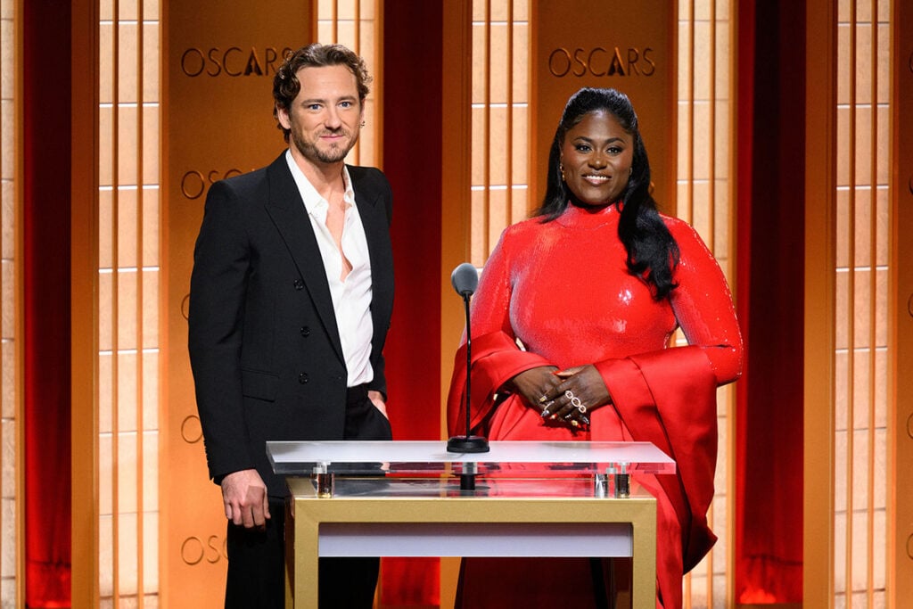 Danielle Brooks Wore Sergio Hudson For The Academy Awards Nominations Announcement, Lewis Pullman, Danielle Brooks, 2026 Oscars nominations announcement, Oscars nominees announcement Beverly Hills, Samuel Goldwyn Theater, Danielle Brooks red dress, Sergio Hudson Resort 2026, Messika jewelry, Lewis Pullman style, Oscars nominations presenters, Academy Awards nominations announcement