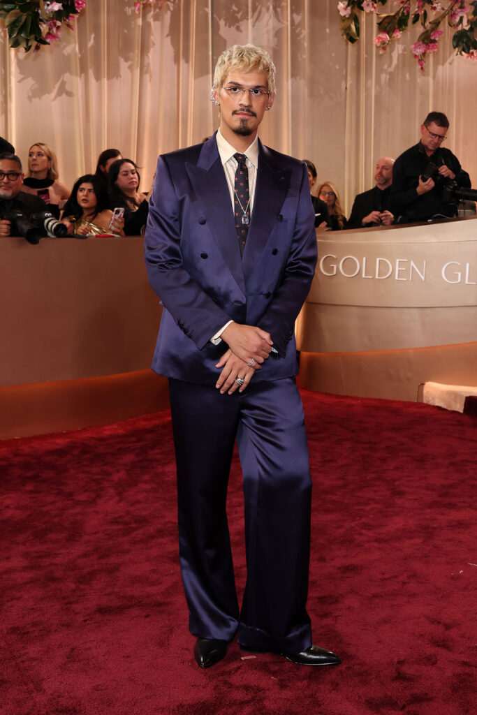 Omar Apollo, Omar Apollo Valentino, custom Valentino look, Alessandro Michele Valentino, Omar Apollo Golden Globe Awards, Golden Globe Awards menswear