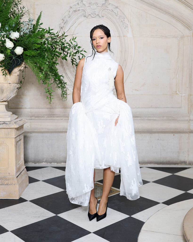 Taylor Russell attends the Christian Dior Haute Couture Week Spring/Summer 2026 show as part of Paris Fashion Week