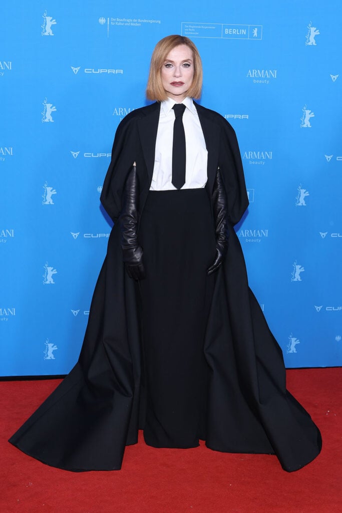 Isabelle Huppert Wore Balenciaga To 'The Blood Countess' Berlin Film Festival Premiere, Isabelle Huppert stuns in Balenciaga Spring 2026 by Pierpaolo Piccioli at the 2026 Berlin Film Festival premiere of The Blood Countess.