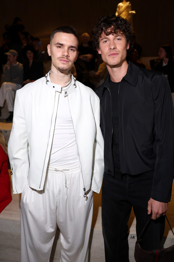 Romeo Beckham and Shawn Mendes attend the Gucci FW26 Fashion Show 