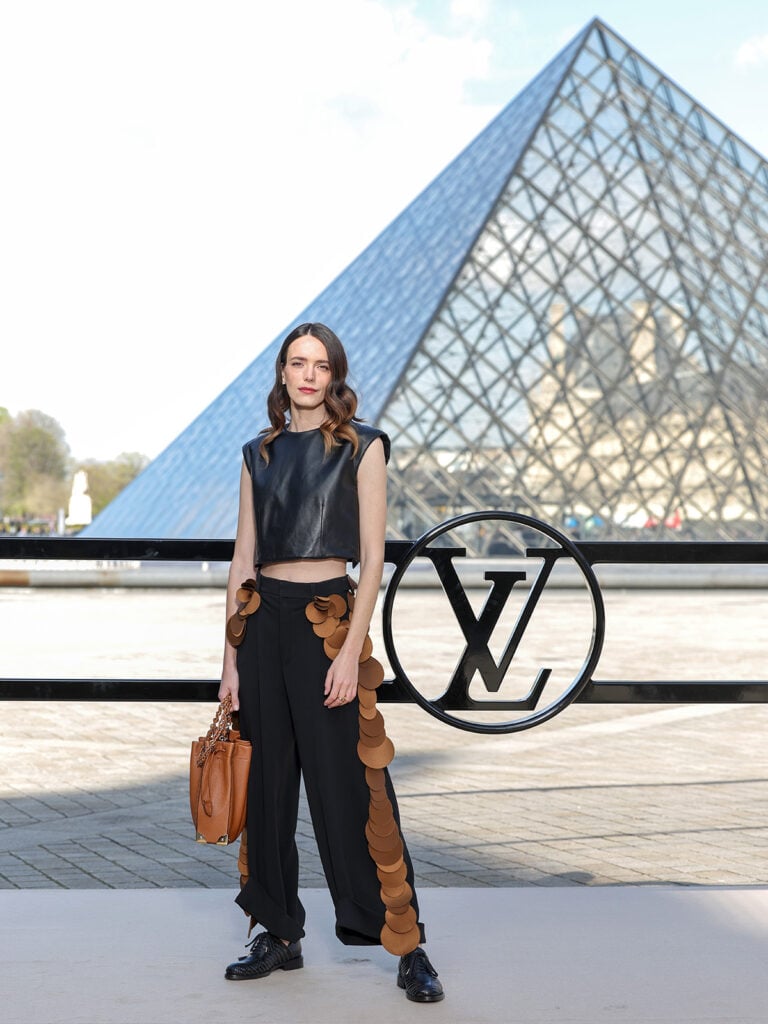 Stacy Martin, Louis Vuitton Fall 2026 show, Paris Fashion Week front row, Stacy Martin Louis Vuitton outfit, Stacy Martin Louis Vuitton front row style, Louis Vuitton Fall 2026 Paris Fashion Week, Nicolas Ghesquière Louis Vuitton show