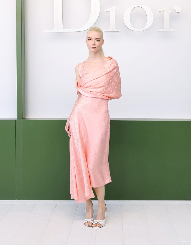 Anya Taylor Joy Dior Pre-Fall 2026 dress, Anya Taylor Joy Dior front row, Anya Taylor Joy Dior Paris Fashion Week, Anya Taylor Joy Dior look, Dior Pre-Fall 2026 Anya Taylor Joy, Anya Taylor Joy Dior show appearance