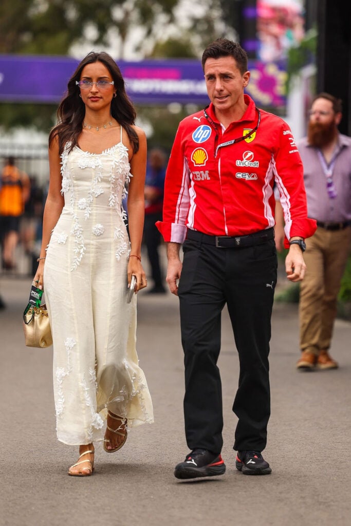 Alexandra Leclerc Australian Grand Prix, Alexandra Leclerc F1 paddock style, Alexandra Leclerc Melbourne Grand Prix fashion, Australian Grand Prix celebrity style, F1 paddock celebrity fashion, Chanel Spring 1995 Australian Grand Prix, Meshki Australian Grand Prix style, Alexandra Leclerc Charles Leclerc Australian GP, F1 WAG style Melbourne, Alexandra Saint Mleux Australian GP