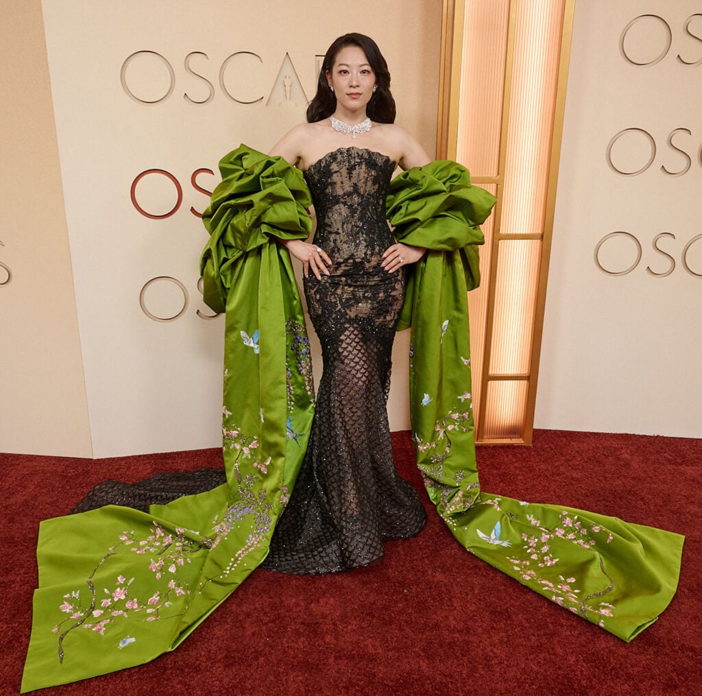 Arden Cho Oscars 2026 red carpet, Arden Cho Academy Awards 2026, Arden Cho Oscars dress, Oscars 2026 red carpet Arden Cho, Arden Cho Oscars fashion, designer Arden Cho Oscars look